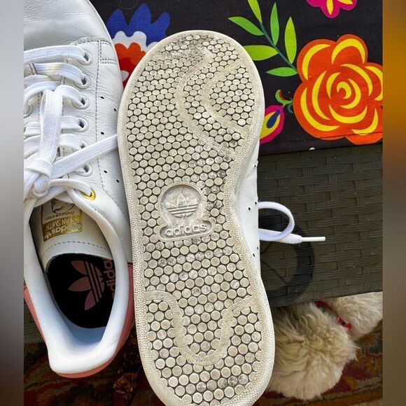 ADIDAS Stan-Smith sneaker, glory pink & metallic gold EUC SZ 6.5 - Picture 6 of 9